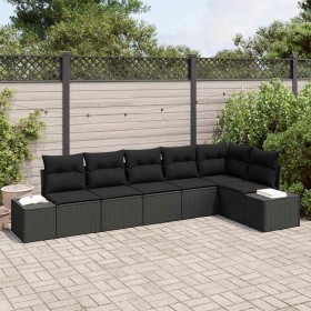 Conjunto de sofá de jardín 6 pcs Negro ratán sintético en Sofás de exterior | Comprar online en Foru.es