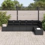Conjunto de sofá de jardín 6 pcs Negro ratán sintético en Sofás de exterior | Comprar online en Foru.es