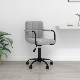 Silla de oficina giratoria de terciopelo gris claro en Sillas de oficina | Comprar online en Foru.es