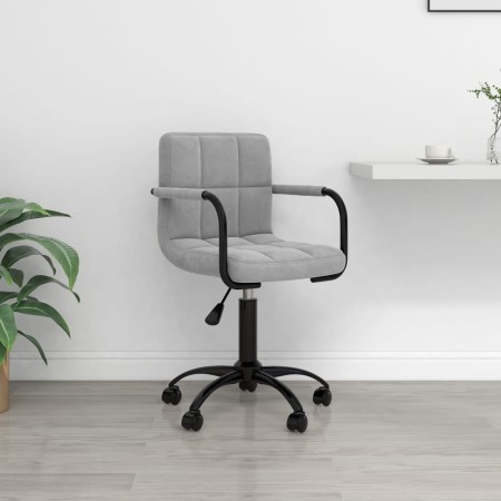 Silla de oficina giratoria de terciopelo gris claro en Sillas de oficina | Comprar online en Foru.es
