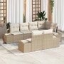 Conjunto de sofá de jardín 7 pcs Beige y Crema ratán sintético en Sofás de exterior | Comprar online en Foru.es