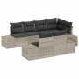 Conjunto de sofá de jardín 7 pcs Gris Claro ratán sintético en Sofás de exterior | Comprar online en Foru.es
