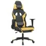Gaming chair with massage and footrest black gold synthetic leather by vidaXL, Gaming chairs - Ref: Foro24-345459, Price: 133...