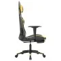 Gaming chair with massage and footrest black gold synthetic leather by vidaXL, Gaming chairs - Ref: Foro24-345459, Price: 133...