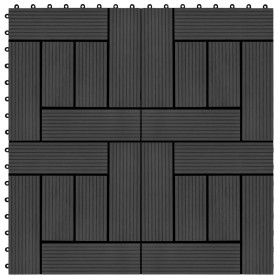 Baldosas de porche de WPC 30x30 cm 2 m² negro 22 unidades de vidaXL, Suelos y moquetas - Ref: Foro24-277803, Precio: 110,34 €...