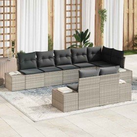Conjunto de sofá de jardín 8 pcs Gris Claro ratán sintético en Sofás de exterior | Comprar online en Foru.es