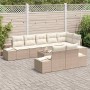 Conjunto de sofá de jardín 9 pcs Beige y Crema ratán sintético en Sofás de exterior | Comprar online en Foru.es