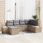 Conjunto de sofá de jardín 6 pcs Beige y gris ratán sintético en Sofás de exterior | Comprar online en Foru.es
