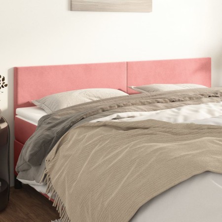 Cabeceros 2 unidades de terciopelo rosa 90x5x78/88 cm de vidaXL, Cabeceros y pies de cama - Ref: Foro24-345843, Precio: 64,17...
