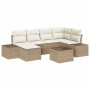 Conjunto de sofá de jardín 7 pcs Beige y Crema ratán sintético en Sofás de exterior | Comprar online en Foru.es