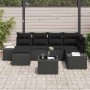 Conjunto de sofá de jardín 7 pcs Negro ratán sintético en Sofás de exterior | Comprar online en Foru.es