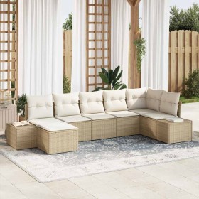 Conjunto de sofá de jardín 7 pcs Beige ratán sintético en Sofás de exterior | Comprar online en Foru.es
