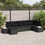 Conjunto de sofá de jardín 7 pcs Negro ratán sintético en Sofás de exterior | Comprar online en Foru.es