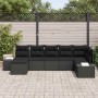 Conjunto de sofá de jardín 7 pcs Negro ratán sintético en Sofás de exterior | Comprar online en Foru.es