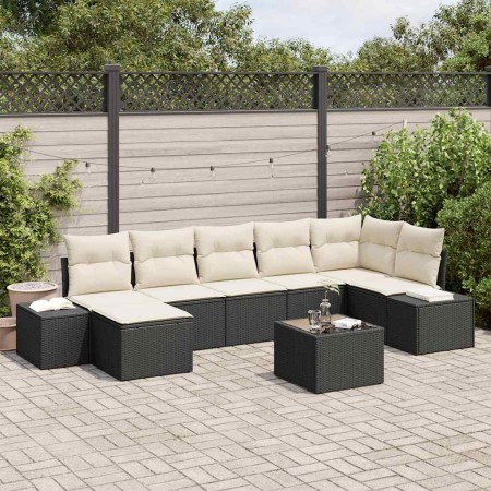 Conjunto de sofá de jardín 8 pcs Negro ratán sintético en Sofás de exterior | Comprar online en Foru.es