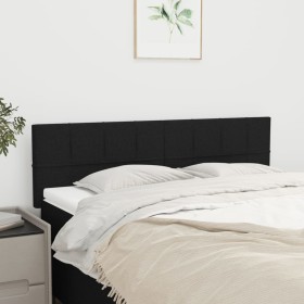 Cabeceros 2 unidades tela negro 72x5x78/88 cm de vidaXL, Cabeceros y pies de cama - Ref: Foro24-346048, Precio: 59,14 €, Desc...