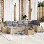 Conjunto de sofá de jardín 8 pcs Beige ratán sintético en Sofás de exterior | Comprar online en Foru.es