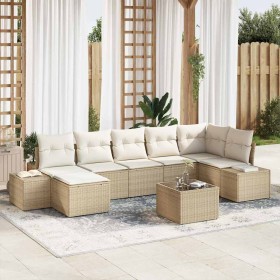 Conjunto de sofá de jardín 8 pcs Beige ratán sintético en Sofás de exterior | Comprar online en Foru.es