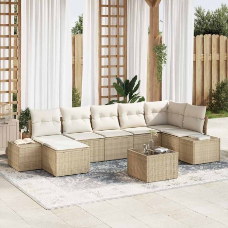 Conjunto de sofá de jardín 8 pcs Beige ratán sintético en Sofás de exterior | Comprar online en Foru.es