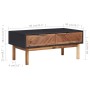 Mesa de centro de madera maciza de acacia y MDF 90x50x40 cm en Mesas de centro | Comprar online en Foru.es