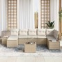 Conjunto de sofá de jardín 8 pcs Beige ratán sintético en Sofás de exterior | Comprar online en Foru.es