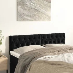 Headboards 2 units of black velvet 80x7x78/88 cm by vidaXL, Headboards and footboards - Ref: Foro24-346364, Price: 80,17 €, D...