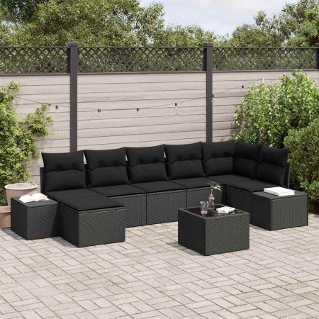 Conjunto de sofá de jardín 8 pcs Negro ratán sintético en Sofás de exterior | Comprar online en Foru.es