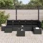 Conjunto de sofá de jardín 8 pcs Negro ratán sintético en Sofás de exterior | Comprar online en Foru.es