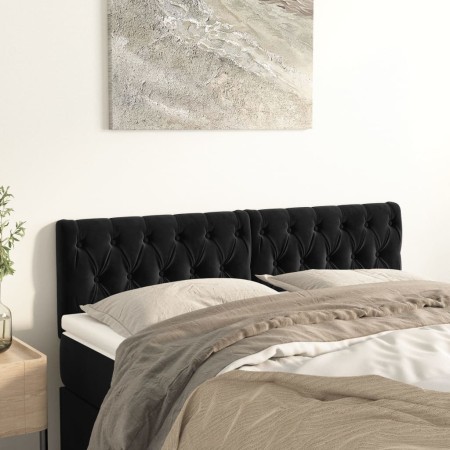 Cabeceros 2 unidades terciopelo negro 72x7x78/88 cm de vidaXL, Cabeceros y pies de cama - Ref: Foro24-346350, Precio: 79,23 €...