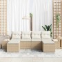 Conjunto de sofá de jardín 6 pcs Beige ratán sintético en Sofás de exterior | Comprar online en Foru.es