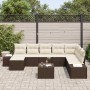 Conjunto de sofá de jardín 9 pcs Marrón ratán sintético en Sofás de exterior | Comprar online en Foru.es