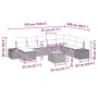 Conjunto de sofá de jardín con cojín 9 pcs ratán sintético en Sofás de exterior | Comprar online en Foru.es