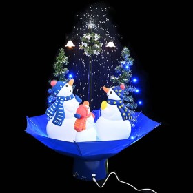 Árbol de Navidad con nieve con base de paraguas PVC azul 75 cm en Decoración Festiva y Estacional | Comprar online en Foru.es