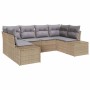 Conjunto de sofá de jardín 6 pcs Beige ratán sintético en Sofás de exterior | Comprar online en Foru.es
