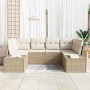 Conjunto de sofá de jardín 6 pcs Beige ratán sintético en Sofás de exterior | Comprar online en Foru.es