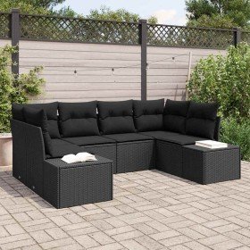Conjunto de sofá de jardín 6 pcs Negro ratán sintético en Sofás de exterior | Comprar online en Foru.es
