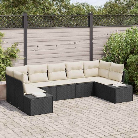 Conjunto de sofá de jardín 7 pcs Negro ratán sintético en Sofás de exterior | Comprar online en Foru.es