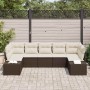 Conjunto de sofá de jardín 7 pcs Marrón ratán sintético en Sofás de exterior | Comprar online en Foru.es