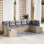 Conjunto de sofá de jardín 7 pcs Beige ratán sintético en Sofás de exterior | Comprar online en Foru.es