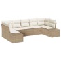 Conjunto de sofá de jardín 7 pcs Beige ratán sintético en Sofás de exterior | Comprar online en Foru.es