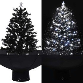 Árbol de Navidad con nieve con base de paraguas PVC negro 75 cm en Decoración Festiva y Estacional | Comprar online en Foru.es