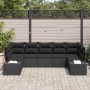 Conjunto de sofá de jardín 7 pcs Negro ratán sintético en Sofás de exterior | Comprar online en Foru.es
