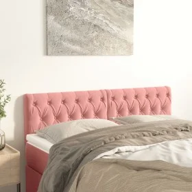 Cabeceros 2 unidades de terciopelo rosa 72x7x78/88 cm de vidaXL, Cabeceros y pies de cama - Ref: Foro24-346353, Precio: 85,73...