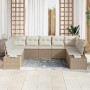 Conjunto de sofá de jardín 9 pcs Beige ratán sintético en Sofás de exterior | Comprar online en Foru.es