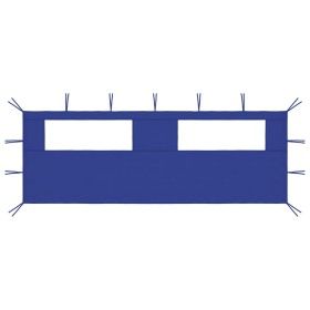 Pared lateral de cenador con ventanas azul 6x2 m de vidaXL, Accesorios para pabellones y cenadores - Ref: Foro24-3070414, Pre...