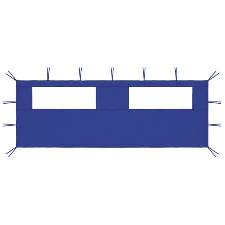 Pared lateral de cenador con ventanas azul 6x2 m de vidaXL, Accesorios para pabellones y cenadores - Ref: Foro24-3070414, Pre...