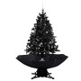Árbol de Navidad con nieve y base de paraguas PVC negro 140cm en Decoración Festiva y Estacional | Comprar online en Foru.es