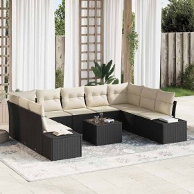 Conjunto de sofá de jardín 10 pcs Negro ratán sintético en Sofás de exterior | Comprar online en Foru.es