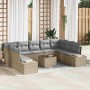 Conjunto de sofá de jardín 10 pcs Beige ratán sintético en Sofás de exterior | Comprar online en Foru.es