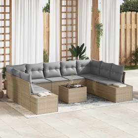 Conjunto de sofá de jardín 10 pcs Beige ratán sintético en Sofás de exterior | Comprar online en Foru.es